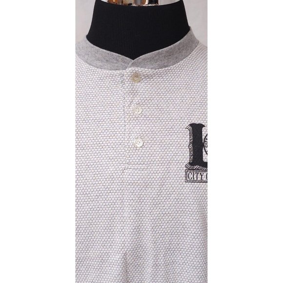 4CO Mens Large Grey Octagon Pattern City Of Los Angeles Short Sleeve Polo Shirt - Picture 5 of 15